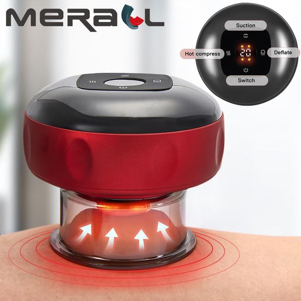 Massageador cupping dispositivo de massagem aquecimento gua sha ventosas de vácuo massagem pressão negativa terapia magnética corpo raspagem cupping