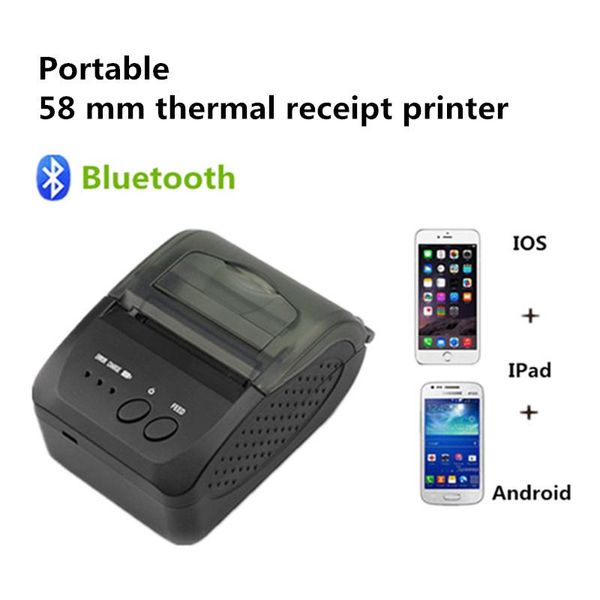 Принтеры ZJ5809 Supermarket Sakeout Retail Store Store Caste Register POS POS 58 -мм портативный Windows Android IOS Bluetooth Thermal Printer Printer