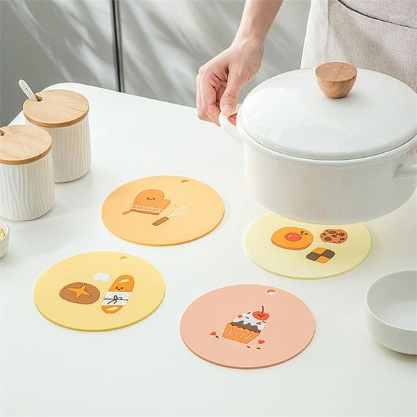 Tischsets 1 stück Kreisförmige Tasse Silikon Slip Isolierung Pad Matte Getränkehalter Becherständer Home Küchenprodukte