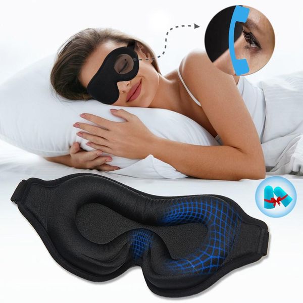 Pflege 3D Memory Foam Seidenschlafmaske weiche Augenflecken Komfort drei Dimensiona Design Gesicht Schlafenmaske Likaden atmungsaktiven Frauen Männer Männer