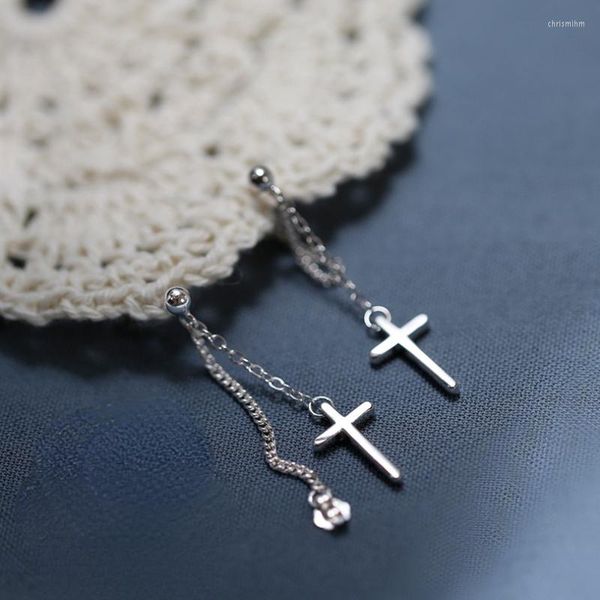 Orecchini pendenti Fashion Punk Cross Pendant Chain Drop Hip Hop Cool Girl Jewelry per regali unici di amicizia femminile