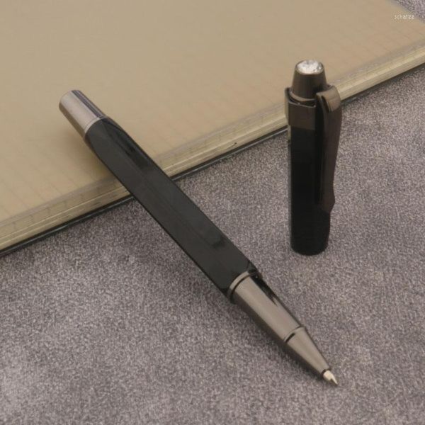 Pistola de caneta de caneta de metal pistola cinza de polígono de polígono material de escritório