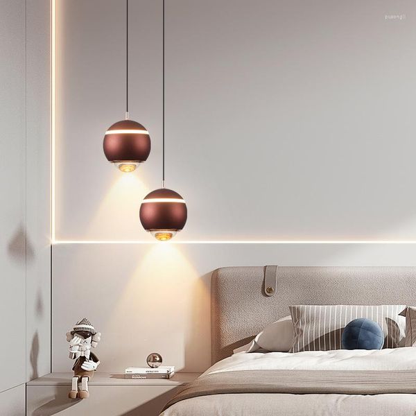 Lâmpadas pendentes modernas minimalistas de mesa criativa de restaurante quarto lâmpada de cabeceira ajustável elevador dianteiro led de maçã pequena pequena