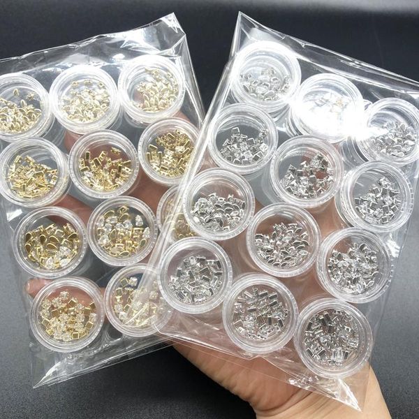 Tipps 120/240pcs Mini niedlich Zirkon Strass Nagelkunst Tipps Glitzer glänzender klarer Kristallsteine Schmuck in Flasche für DIY -Ornament Charms b