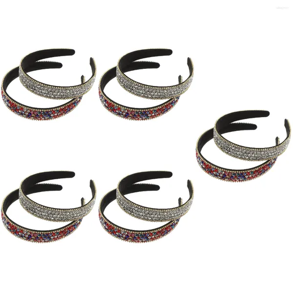 Anhänger-Halsketten, 10 Stück, mit Strasssteinen besetztes Stirnband, gepolsterte Stirnbänder für Damen, Stoffhaar, flauschige Perlen, Damenmode