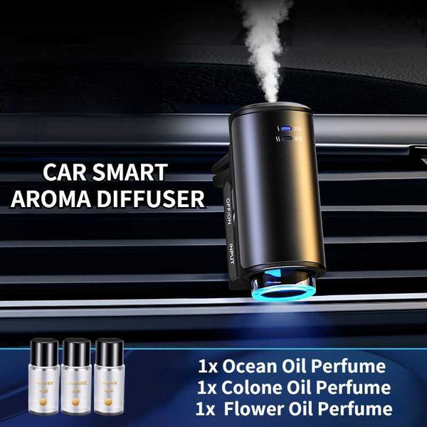 Akıllı Araba Hava Difüzör Aroma Otomatik Hava Hava Hava Hava Hava Hemileştirici Sis Ahşap Tahıl Aromaterapi Araç Hava Fazonu Parfüm Kokusu L230523