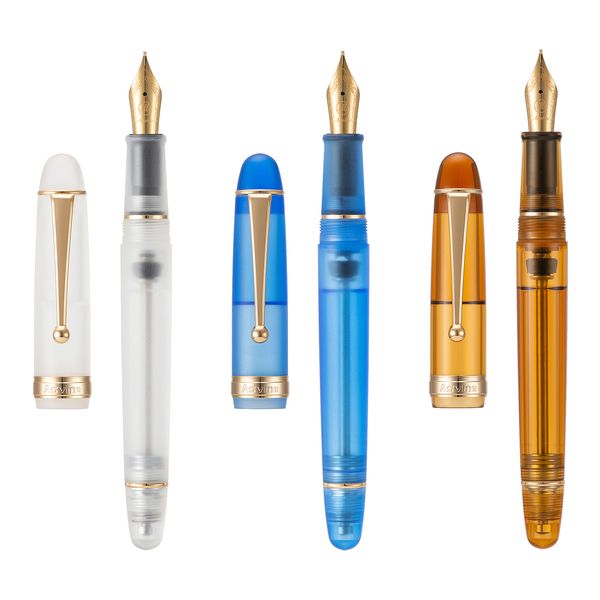 Фонтанные ручки asvine v126 вакуумная наполнителя фонтана ручка/f/m nib красивые прозрачные коричневые/матовые синие белые подарочные наборы 230530 230530