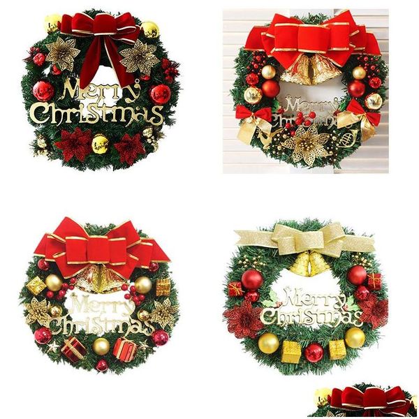 Decorações de Natal Creative Wreathwreat Tree Decoration Colorf Family Holiday Party Wall Props Decor de atmosfera VT1740 Drop Delivery H DHJWK