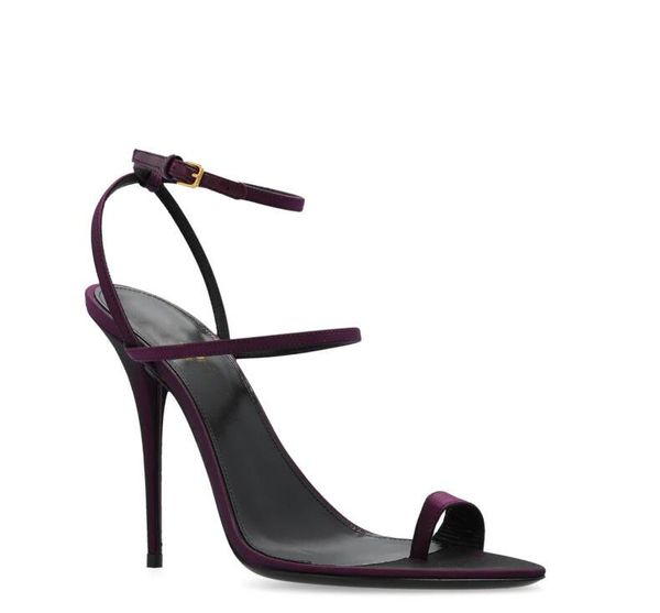 Dive Heeled Sandaled Sapatos de salto alto feminino Dive Crepe Sandals Toe-Ring Sandálias de couro preto legal Sapatos de casamento à noite com caixa 35-43