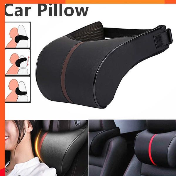 Nuovo cuscino ergonomico in pelle PU Cuscino per seggiolino auto per auto Memory Foam Cuscino per poggiatesta Cuscino per poggiatesta Cuscino per schienale lombare