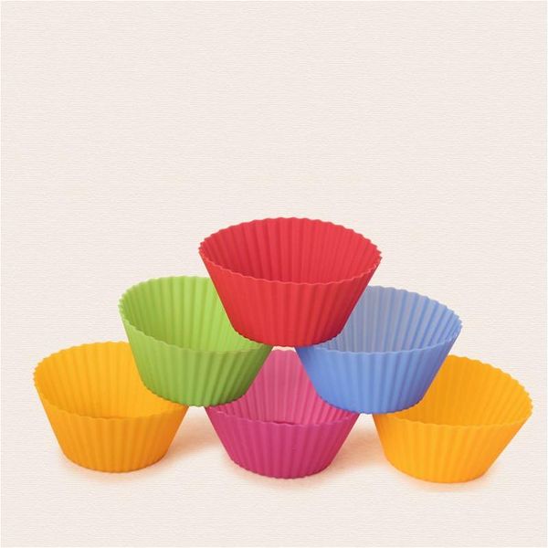 Cupcake Sile Stampi per torta Muffin a forma rotonda Cottura da cucina Cucinare Bakeware Maker Colorf Strumenti di decorazione fai da te Vt1632 Drop Delivery H Dhbxp