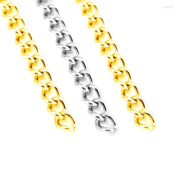 Correntes Mulheres de aço inoxidável Twist O Curb 5x7mm Link Chain venda no medidor sem fecho colar por atacado feminino