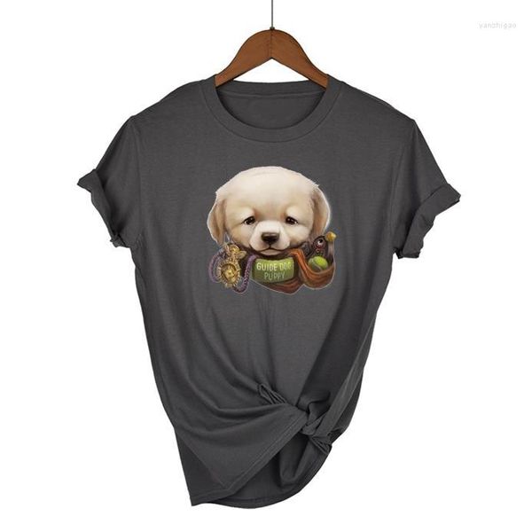 T-shirt da donna Camicia stampata cane cartone animato T-shirt grafica anni '90 Harajuku Top Tee T-shirt animale manica corta carina T-shirt donna