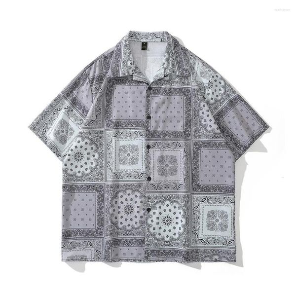 Camicie casual da uomo Bandana Camicia hawaiana Uomo Estate Materiale sottile Camicetta da uomo Top maschile