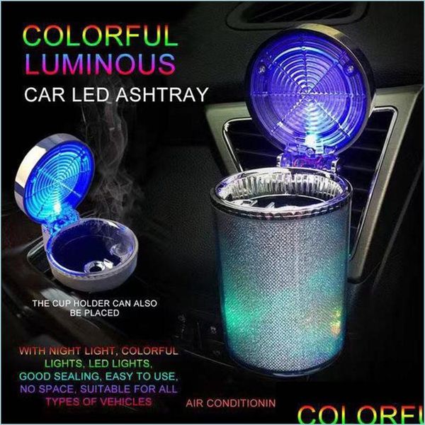 Cinza -luminoso LED Light Cigarety Recursista Ashtray Gasy Bottle Fumaço Cupo do porta