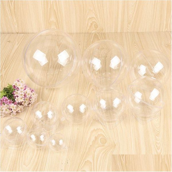 Decorazione per feste Ornamenti natalizi Palline alte trasparenti Sfera Plastica tonda appesa Palla vuota Confezione di caramelle Fiore Dhokg