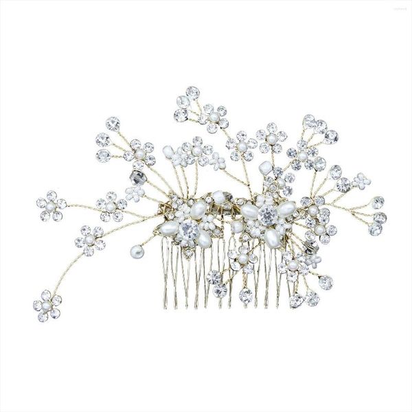 Hair Clips Rhinestone Flower Insert Combs Festa de casamento Data de pente lateral Presente de estilo para mulheres meninas dez