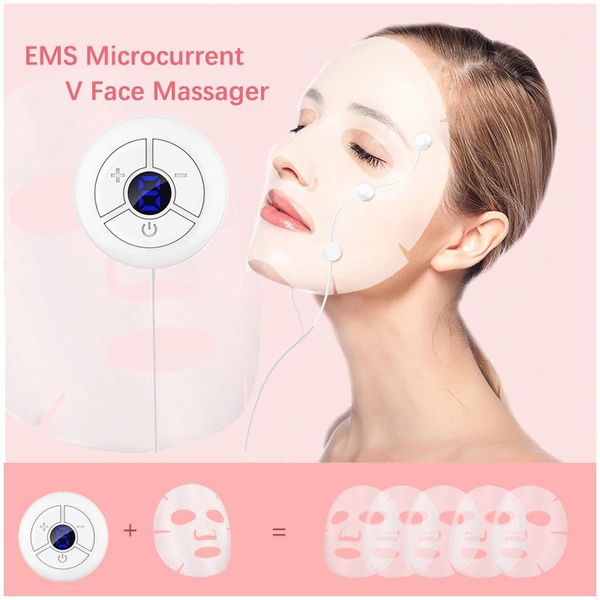Werkzeug Ems Gesichtsmaske Lifting Hine Gesichtsmuskelstimulator V-Form Massagegerät Mitesser Entferner Sommersprossen Bleaching Hautstraffung Werkzeug