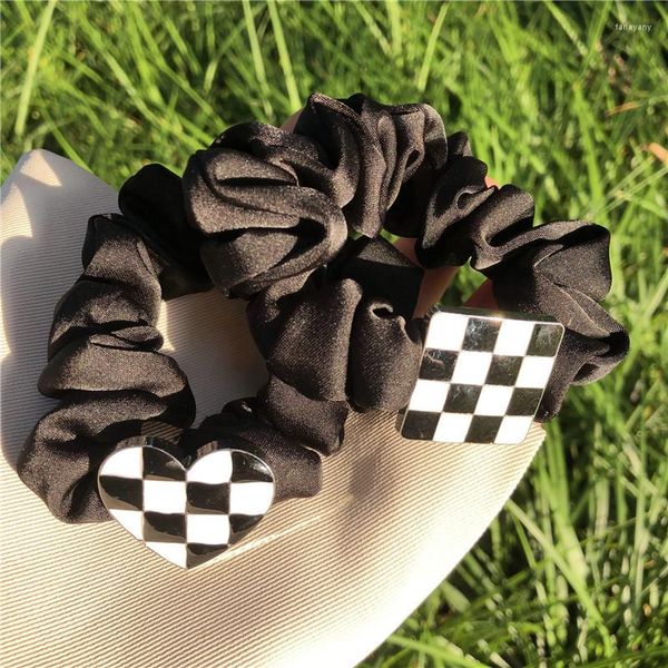 Clipes de cabelo Acessórios para meninas da moda Mulher Cabeça Retro Retro preto e branco PARCEBRARO SQUINTO PROQUETA ELASTIC SCRINCHIE