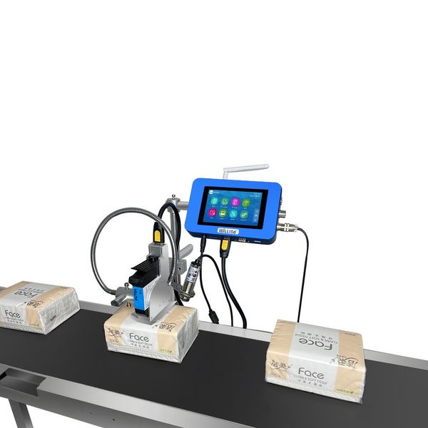 Impressoras de 12,7 mm Máquina de codificação automática de meia polegada Tij online a jato de tinta com tinta seca rápida para máscara de saco de plástico impressão de data de vencimento