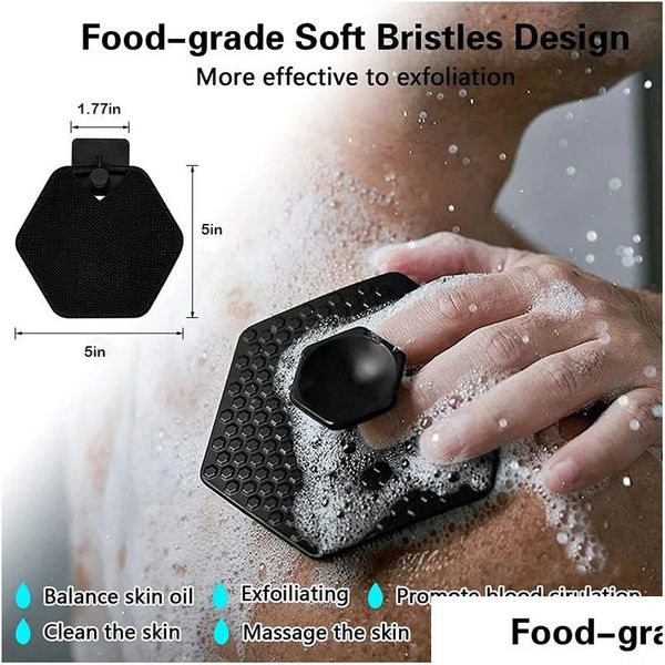 Reinigungswerkzeuge Zubehör Soft Sile Body Scrubber Handbrause Reinigungsbürste Sanftes Gesichtspeeling und Mas für alle Arten von SK DHD54