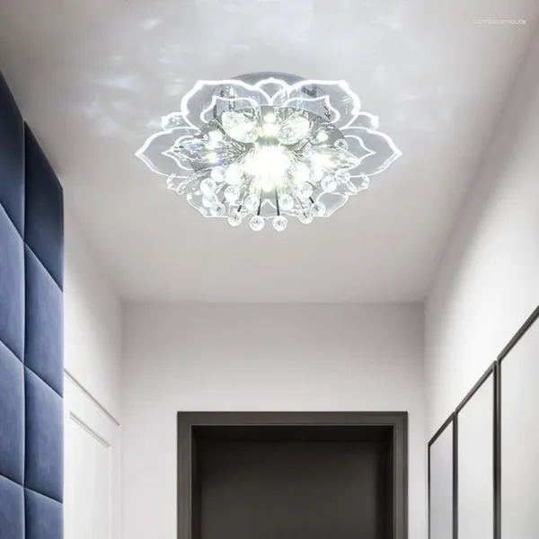 Lampadari Plafoniera in cristallo per corridoio Soggiorno Lampada Camera da letto Cucina Bianco/Bianco caldo/LED colorato da 9 W