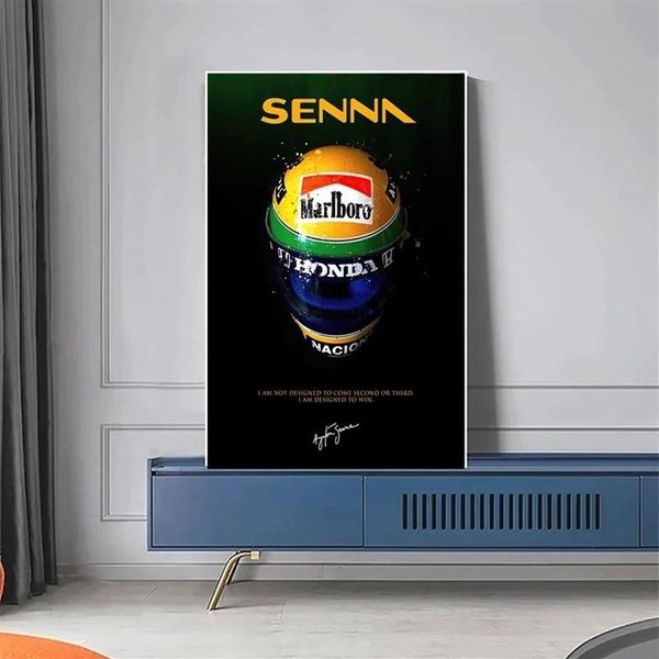 Moderno F1 Racer Casco Pittura su tela Poster Famoso mondo di Formula 1 DHAMPION Dipinti Stampe Graffiti Wall Art Pictures Home De353O