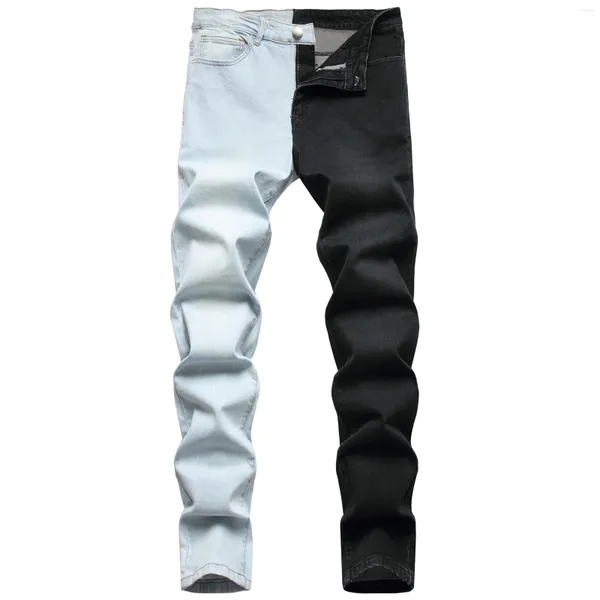 Jeans da uomo Autunno Moda Uomo Stretch Skinny Patchwork Vintage Black Jean Uomo Y2K Streetwear Denim Goth Pantaloni Vaqueros Hombre