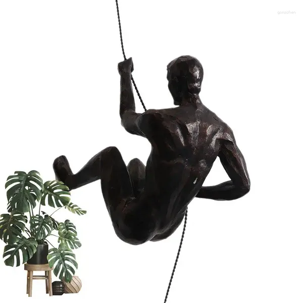 Estatuetas decorativas escalada homem esculturas de parede resina estátua atleta arte esportes ornamento figuras casa miniaturas