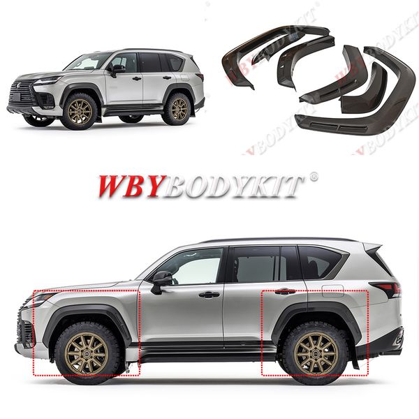 per aggiornamento modello Lexus LX600/Kit carrozzeria/Parafanghi/Parafanghi anteriori/Lamiera parafango con striscia per portiera/Paraurti/Kit WideBody per/6 parti di estensione carrozzeria/Esterno auto/carbonio