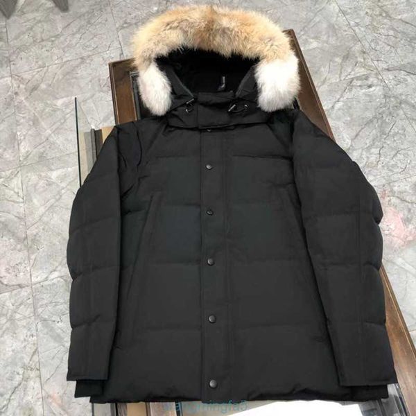 Erkekler Parkas Wyndham Big Goose Ceket Kanada 29 ve Kadın Çiftleri Soğuk Dayanıklı Gerçek Kurt Fur 3808m 9ozh