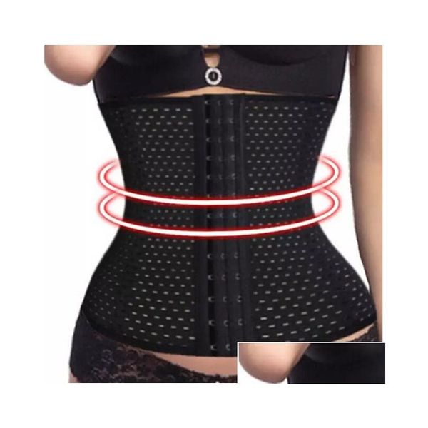 Formadores para mujer Buena calidad Nylon Body negro Mujeres Entrenador de cintura Tummy Slimmer Shapewear Entrenamiento Corsés Cincher Body Shaper Busto Dhjo4