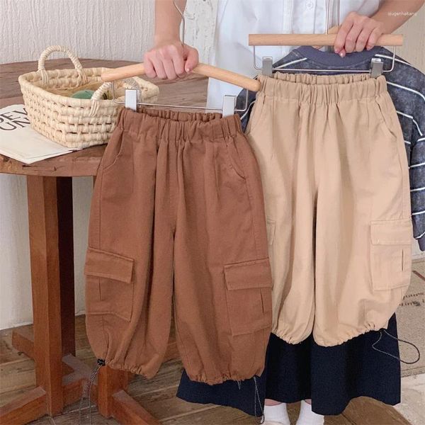 Hosen kinder Hosen 2023 Herbst Kinder Jungen Straße Trend Fracht Mode Einfarbig Baby Lose Kleidung