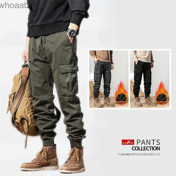 Männer Hosen Winter Dicke Fleece Casual Hosen Männer Baumwolle Militärische Taktische Baggy Cargo Hosen Doppel Schicht Warme Thermische Gerade Lange Hosen YQ231201