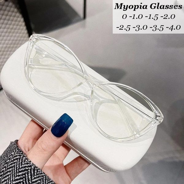 Sonnenbrille Mode Anti Blaues Licht Damen Myopie Brille Cat Eye Stil Brillen Für Nahe Sicht Optische Verordnung Kurz