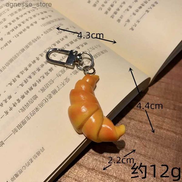 Schlüsselanhänger Lanyards Simuliertes Brot Schlüsselanhänger Kreative Mode Croissant Lebensmittel Modell Tasche Autoschlüsselring Handyanhänger Ornamente Geschenk für Freunde R231201