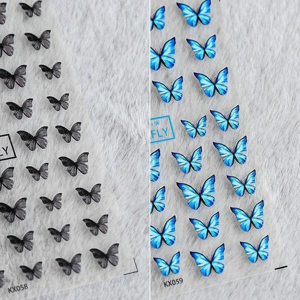 Adesivi per unghie Adesivo artigianale 5D Art Decalcomania per decorazioni con decorazione a farfalla ultrasottile