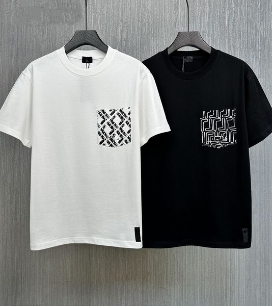 Tasarımcı Erkekler T-Shirt Herren Tshirt Moda ve Sıradan% 100 Saf Pamuk Pamuk Kırışıklık Dayanıklı İnce Uygun Göğüs Mektup Baskı Çift Siyah ve Beyaz Yüksek kaliteli M-3XL