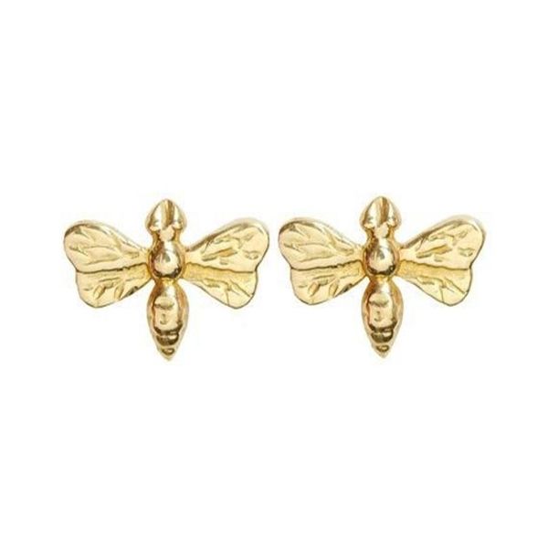 Moda exclusivo novo produto sólido 18k ouro prateado abelha brincos jóias para mulher um único 306e
