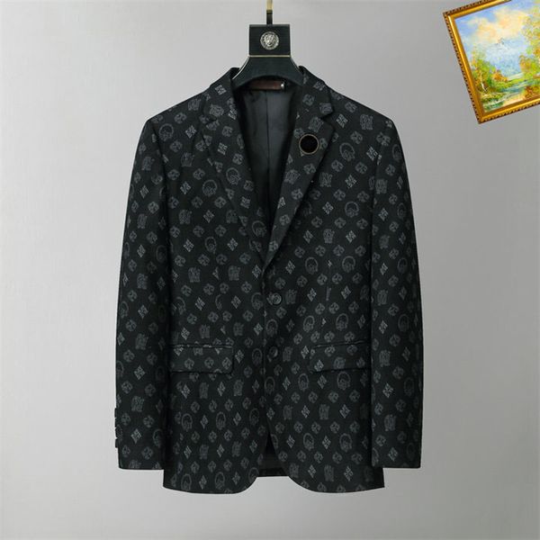 # 1 Дизайнерская мода Мужской костюм Блейзер Куртки Пальто для мужчин Стилист Письмо Вышивка с длинным рукавом Повседневные вечерние свадебные костюмы Пиджаки # 37