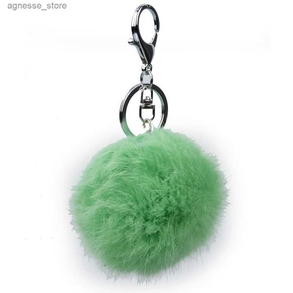 Chaveiros Lanyards Imitam Pele De Coelho Chaveiro Bola Chave Titular Pingente Carro Chaveiros Para Mulheres Menina Jóias R231201