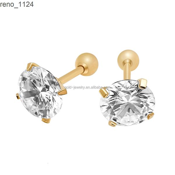 Atacado mais novo design de moda pequena fivela de parafuso 14K ouro real com brincos de moissanite designs para meninas