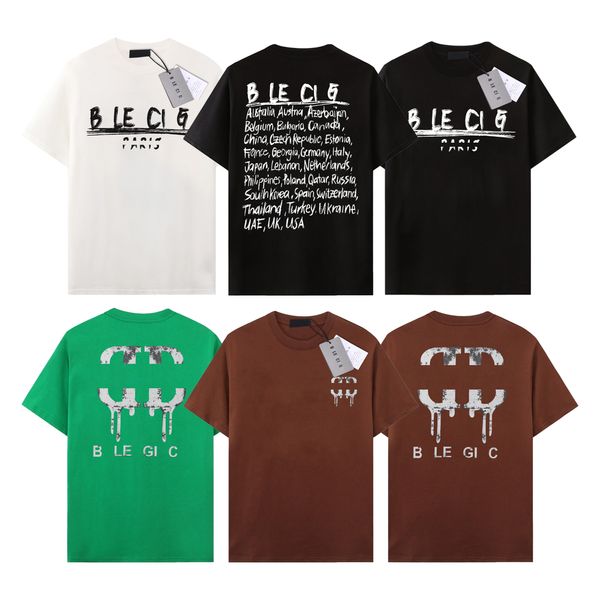 Moda Erkek Tişört Tasarımcı Tees Lüks Marka Tişörtleri Erkek Kadın Kısa Kollu Hip Hop Sokak Giyim Üstler Şort Günlük Giysiler Giysileri B-43 Boyut XS-XL