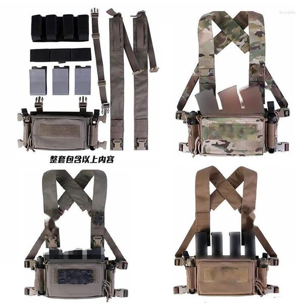 Jaquetas de caça esportes ao ar livre tático d3crm 3 2.0 colete tático militar modular equipamento de peito pendurado