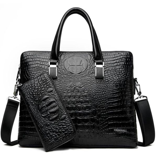 Портфели мужские брендовые с крокодиловым узором дизайнерская сумка из искусственной кожи аллигатора деловая офисная сумка для ноутбука мужская винтажная сумка 20258x