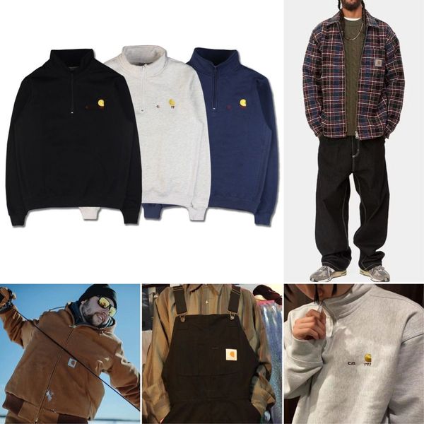 Carhart Designer Felpa con cappuccio da uomo Felpa con cappuccio da donna con cerniera mezza giacca Giacche Ispessimento Abbigliamento sportivo Felpe sciolte Classiche retrò invernali Top Capispalla Carharttlys