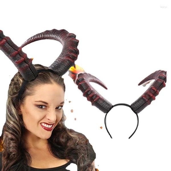 Articoli per feste Halloween Corno da diavolo Fascia per capelli Nero Rosso Bue Vestito Cosplay per accessori per costumi di fantasia