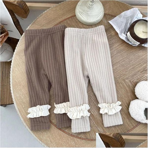 Calças 2023 Inverno Bebê Menina Plus Veet Grosso Leggings Sólidos Infantis Fleece Calças Casuais Criança Quente Crianças Roupas Drop Delivery Mater Otjad