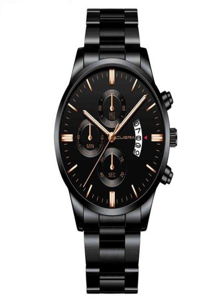 Nxy Fashion Uhren Armbänder für Herren Gold Cuena 845 Men039s Belt Calendar Sports Steel Reloj Dial Watch 2203167323084