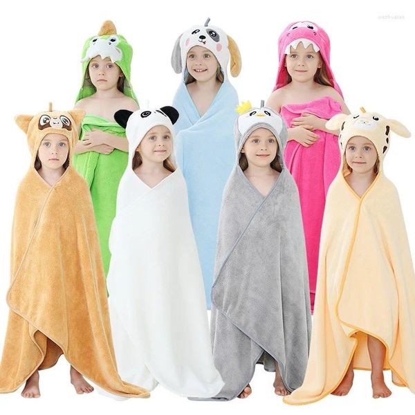 Coperte Telo mare per bambini Bagnetto per bambini Coperta per bambini Fasce Mantello con cappuccio Moda Simpatico panda Cane procione Giraffa Dinosauro